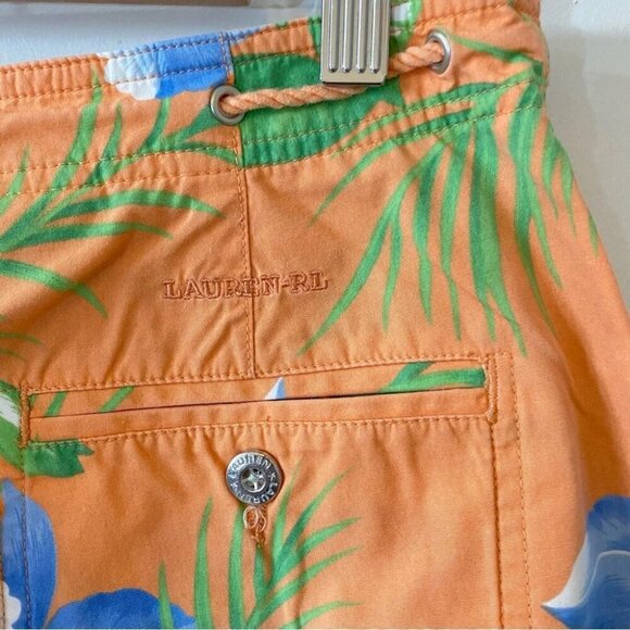 Lauren Ralph Lauren Orange and Green Tropical Floral Capri Pants Size 8 - Picture 10 of 15